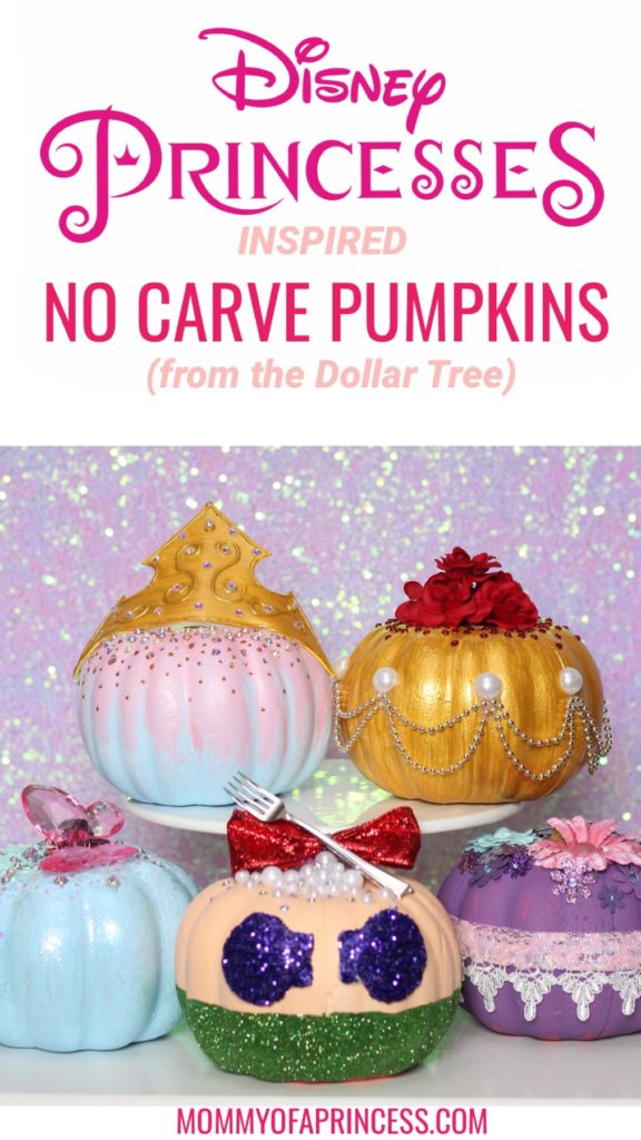 No Carve Disney Princess Pumpkins