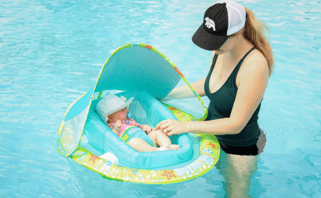 Summer Pool Safety with Best Pool Float for Baby with Canopy