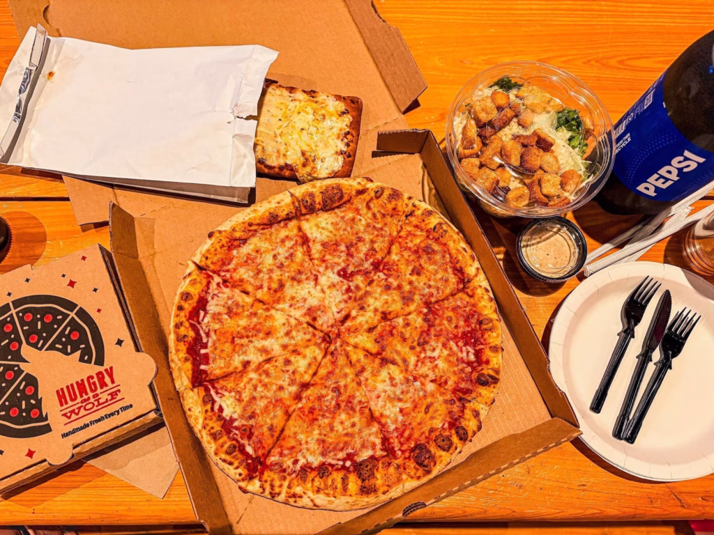 Pizza from the Hungry as a Wolf Pizzeria at Great Wolf Lodge
